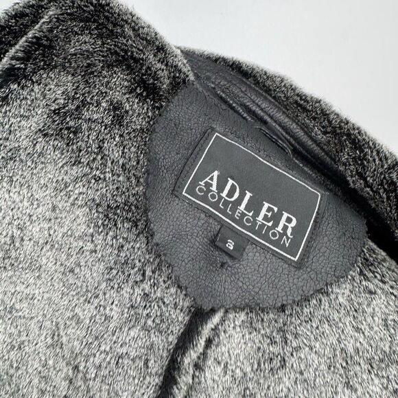 Adler Collection Women’s Faux Leather Fur Sherpa Long Coat Size 8 Or M Trench - Picture 8 of 9